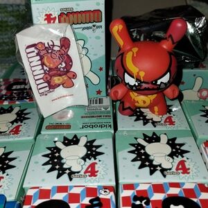 Kidrobot Dunny Series 4 Mist Figure 3" Red Vinyl 2007 Opened Box New